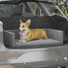 Greatstore Pelíšek pro psy do kufru auta světle šedý 110x70cm lněný vzhled