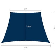 Vidaxl Stínící plachta oxfordská látka lichoběžníková 4/5 x 3 m modrá