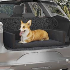 Greatstore Pelíšek pro psy do kufru auta černý 110 x 70 cm lněný vzhled