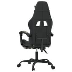 Vidaxl Otočná herní židle s podnožkou černá a maskáčová umělá kůže