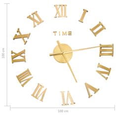 Vidaxl 3D nástěnné hodiny moderní design zlaté 100 cm XXL