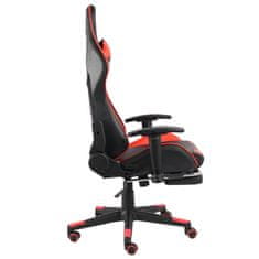 Vidaxl Otočná herní židle s podnožkou červená PVC