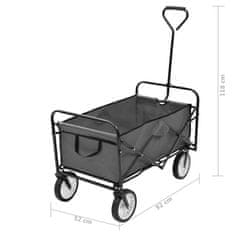 Vidaxl Skládací ruční vozík ocel šedý