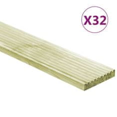 Vidaxl Podlahová prkna 32 ks 4,64 m² 1 m impregnované borové dřevo