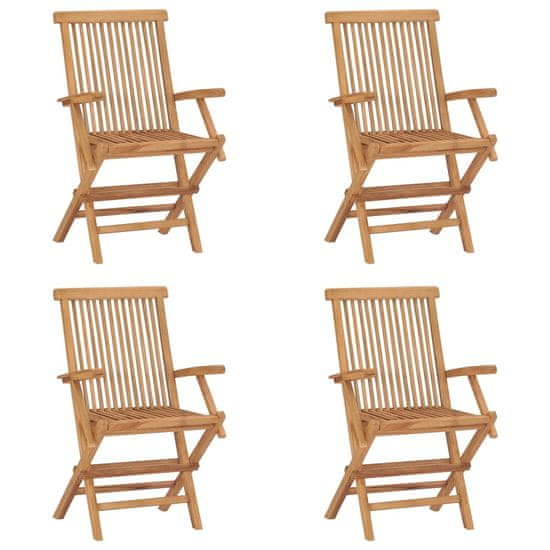 Petromila Skládací zahradní židle 4 ks masivní teakové dřevo