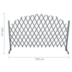 Vidaxl Vrbový trelážový plot masivní jedle 1,8 x 1 m šedý