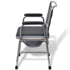 Greatstore Toaletní židle s nočníkem ocelová, černá
