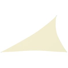 Greatstore Stínící plachta oxfordská látka trojúhelníková 4x5x6,4m krémová