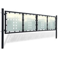 Vidaxl Černá dvoukřídlá plotová brána 300 x 125 cm