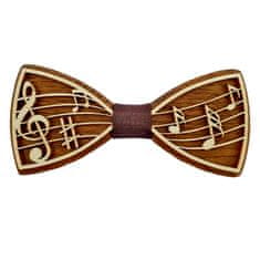AMADEA Dřevěný motýlek k obleku - noty 11 cm
