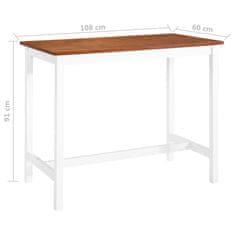 Vidaxl Barový stůl masivní dřevo 108 x 60 x 91 cm