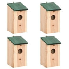 Vidaxl Ptačí budky 4 ks dřevěné 12 x 12 x 22 cm