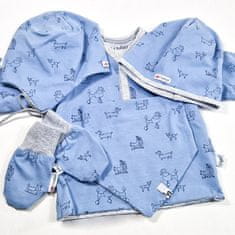Little Angel Rukavice podšité kojenecké Outlast - modrá pes/pruh bílošedý melír