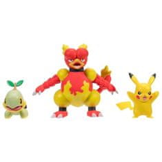 Jazwares Pokémon akční figurky Pikachu Magmar a Turtwig 8 cm