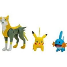 Jazwares Pokémon akční figurky 3-Pack Mudkip Pikachu a Boltund 5cm