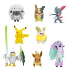 Jazwares Pokémon balení 8 figurek Yamper, Wooloo, Pikachu 8, Hangry Morpeko, Full Belly Morpeko, Toxel, Galarian Ponyta, Sirfetch'd