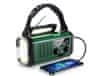 Green Power Nouzové rádio a powerbanka 10000mAh, USB-C, AM-FM-NOAA, solární s dynamem, svítilnou a dobíjením mobilu. Pytlík zdarma