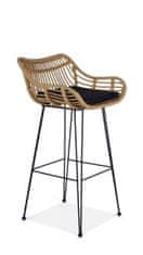 Halmar Barová židle H-105 - přírodní / černá