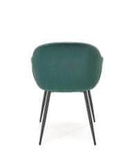 Halmar Jídelní židle K480 - tmavě zelená / černá