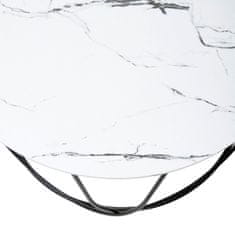 Halmar Kulatý konferenční stolek Nubira - bílý mramor / černý