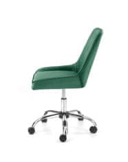 Halmar Dětská židle na kolečkách Rico - tmavě zelená / chromová