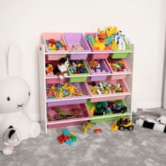 KONDELA Maisan organizér na hračky - bílý / barevná kombinace