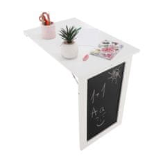KONDELA Skládací nástěnný stůl Zalman s bílou tabulí - bílý/černý