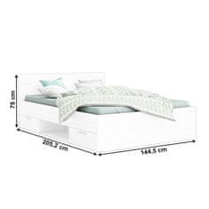 KONDELA Manželská postel s úložným prostorem Michigan New 140 - bílá
