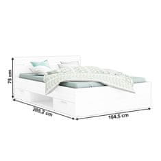 KONDELA Manželská postel s úložným prostorem Michigan New 160 - bílá