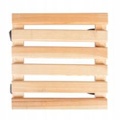 Esschert Design Dřevěný čtvercový stojan na kolečkách, lehký