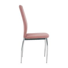 KONDELA Jídelní židle Oliva New - růžová (Velvet) / chrom