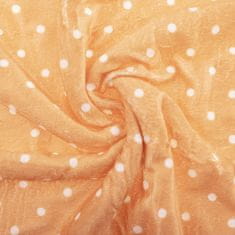 KONDELA Oboustranná deka z jehněčí kůže Ardle typ 2 150x200 cm - béžová / vzor teček