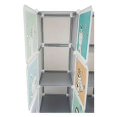 KONDELA Dětská modulární skříň Biaro - šedá / dětský vzor