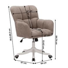 KONDELA Kancelářská židle Lorel - taupe / bílá