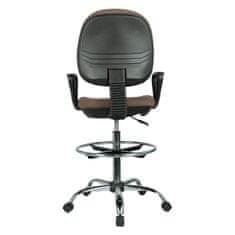 KONDELA Kancelářská židle Tamber s podnožkou - hnědá / černá / chromová
