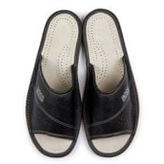OEM Pánské kožené pantofle, šedé domácí pantofle r. 42