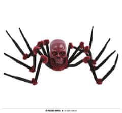 Dekorace pavouk s lebkou pohyblivá se zvukem a světlem - Halloween