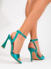 Amiatex Pohodlné sandály zelené dámské na jehlovém podpatku, odstíny zelené, 37