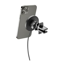 MobilPouzdra.cz Magnetický držák Touch Air Mag do mřížky ventilace s podporou MagSafe a bezdrátovým nabíjením, černý