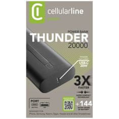 CellularLine Powerbanka Cellularline Thunder 20 000 mAh, černá