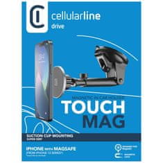 CellularLine Magnetický držák Cellularline Touch Mag Suction Cup s přísavkou na sklo a podporou MagSafe, černý