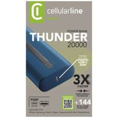 CellularLine Powerbanka Cellularline Thunder 20 000 mAh, modrá