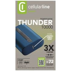 CellularLine Powerbanka Cellularline Thunder 10 000 mAh, modrá