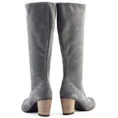 Dámské zateplené boty s jehlovým podpatkem šedé barvy velikost 41