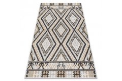 Dywany Łuszczów Kusový koberec Cooper Sisal Aztec 22224 ecru/black – na ven i na doma 80x150