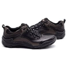 KENT Pánské kožené boty Trappers 207 black velikost 41