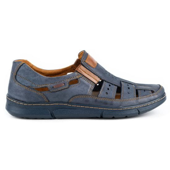 KENT Pánská prolamovaná obuv 601 na léto tmavě modrá