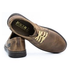 Joker Pánské kožené boty 536J hnědé velikost 45
