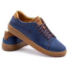 Pánská kožená obuv 2109 navy blue velikost 45