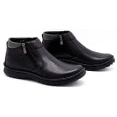 Pánské kožené boty 130KA černé velikost 48